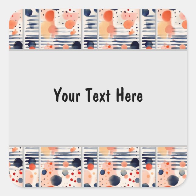 Adesivo Quadrado Pontos de Bolinhas e Listras 14 (Frente)