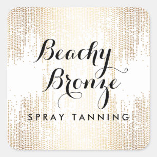 Adesivo Quadrado Pontos de bronze dourados dos confetes