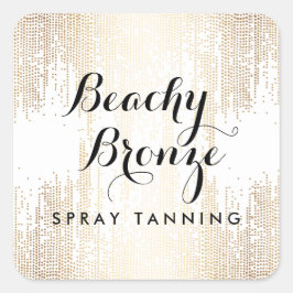 Adesivo Quadrado Pontos de Confetti de Bronze do ouro