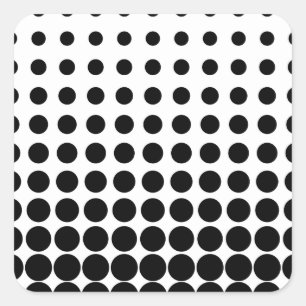 Adesivo Quadrado Pontos de Meia-Tinta Brancos e Pretos