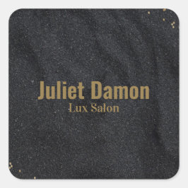 Adesivo Quadrado Pontos de ouro de carvão negro