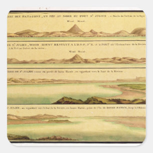 Adesivo Quadrado Pontos de vista do porto de San Julian, Patagônia