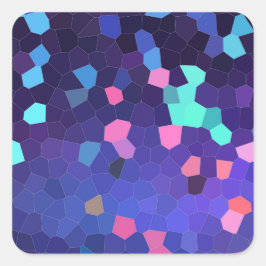 Adesivo Quadrado Pontos em Azul e Turquesa - mosaico