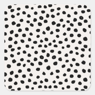 Adesivo Quadrado Pontos Impressos Animais Dalmáticos Pretos E Branc