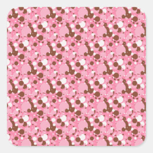Adesivo Quadrado Pontos napolitanos 02 STICKERS Rosa Escuros-Sq