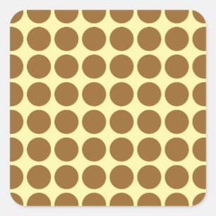 Adesivo Quadrado Pontos Neutrais do Creme de Açúcar Castanho