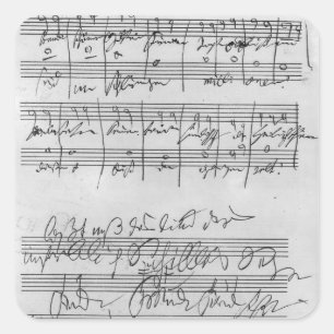 Adesivo Quadrado Pontuação musical manuscrita