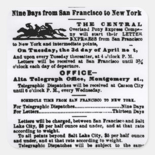 Adesivo Quadrado Pony Express, Nove Dias