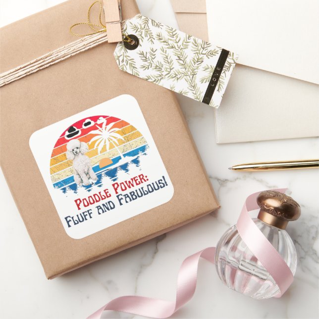 Adesivo Quadrado Poodle (Presentear)