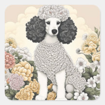 Poodle in Whimsical Flowers