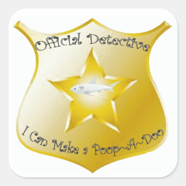 Adesivo Quadrado Poop de Treinamento Potente~A~Crachás Doo Sticker (Frente)