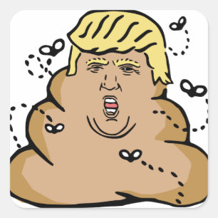 Adesivo Quadrado poop donald trump