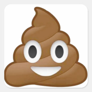 Adesivo Quadrado Poop emoji