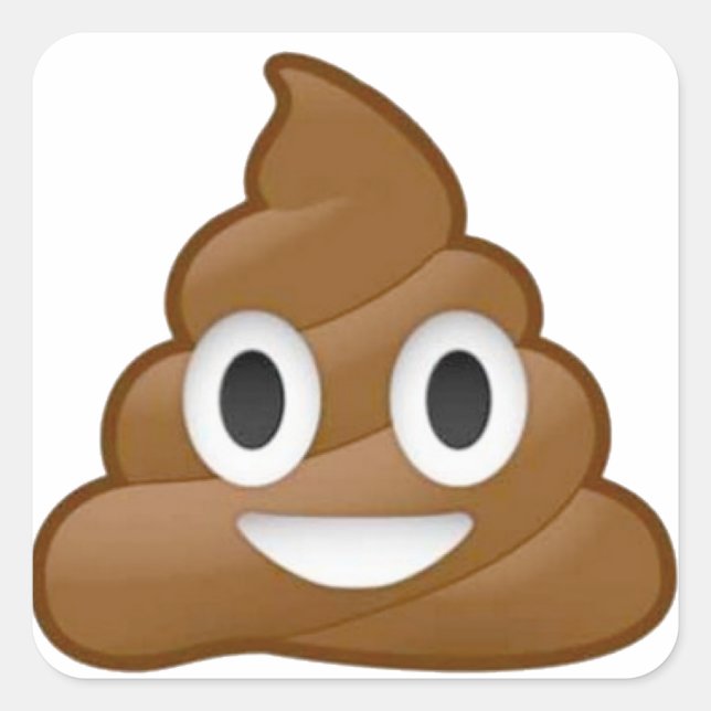 Adesivo Quadrado Poop emoji (Frente)