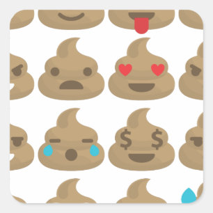 Adesivo Quadrado poop emojis