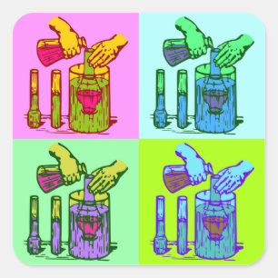 Adesivo Quadrado Pop art do deslocamento da química