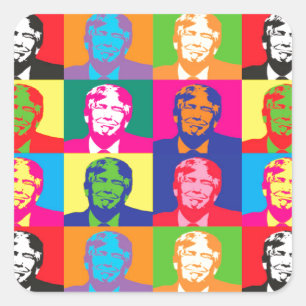 Adesivo Quadrado pop art donald trump