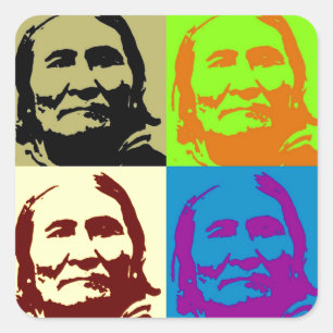Adesivo Quadrado Pop Art Freedom Fighter Geronimo