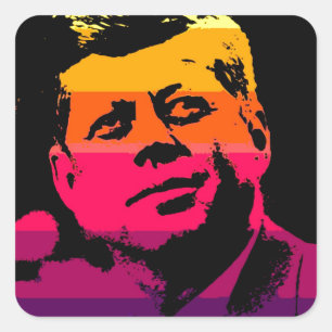 Adesivo Quadrado Pop Art Jack JFK John F. Kennedy