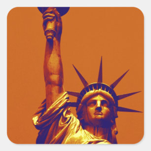 Adesivo Quadrado Pop Art Lady Liberty