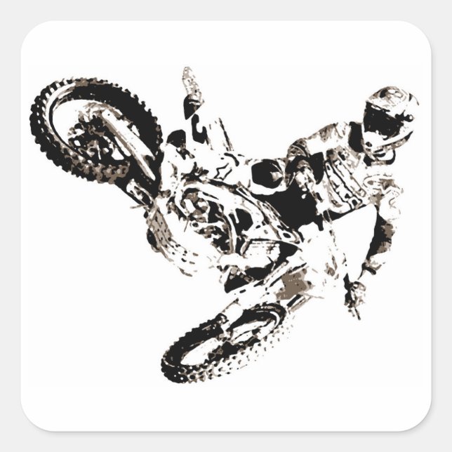 Adesivo Quadrado Pop Art Motocross Motorcyesporte (Frente)