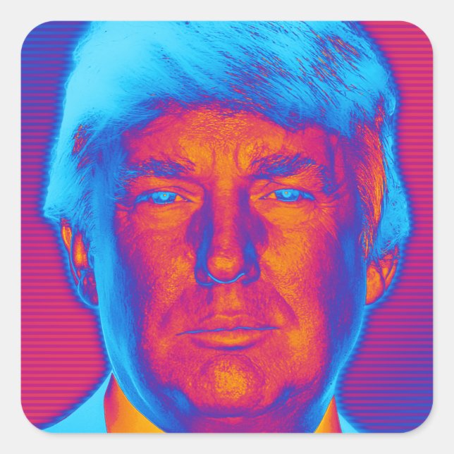Adesivo Quadrado Pop Art Presidente Trump (Frente)