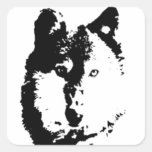 Adesivo Quadrado Pop Art Wolf