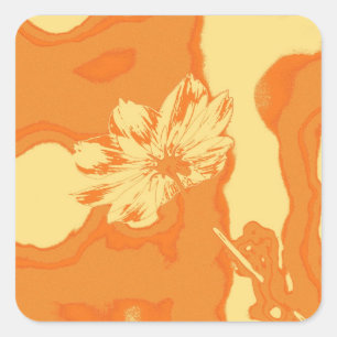 Adesivo Quadrado Pop Art Yellow Cosmos Flower