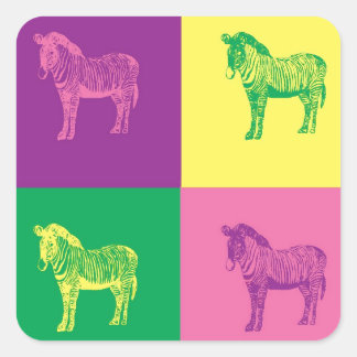 Adesivo Quadrado Pop Art Zebra