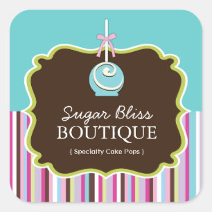 Adesivo Quadrado Pop de bolos decorativos