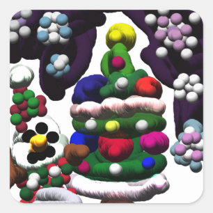 Adesivo Quadrado Pop Snowman Natal