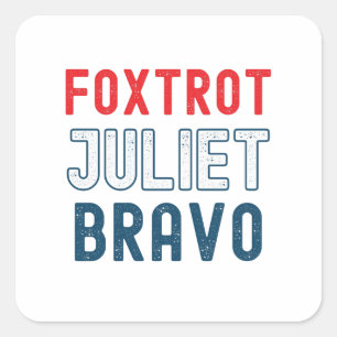 Adesivo Quadrado Popoeta Juliet Bravo Square Sticker