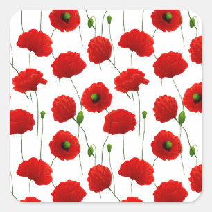 Adesivo Quadrado Poppies
