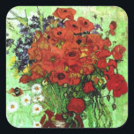 Adesivo Quadrado Poppies Vermelhos e Daisies Van Gogh Belas Artes<br><div class="desc">Red Poppies and Daisies, Vincent van Gogh, Auvers-sur-Oise, junho de 1890. Óleo na canvas, 65 x 50 cm. Coleção privada. Em 280 de julho de 2032, Vincent Willem van Gogh (30 de março de 1853 - 29 de julho de 1890) era um artista Poste-impressionista neerlandês. Algumas de suas pinturas estão...</div>