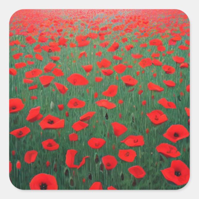 Adesivo Quadrado Poppy Field (Frente)