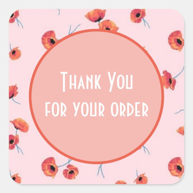 Adesivo Quadrado Poppy Obrigado Classic Round Sticker (Frente)