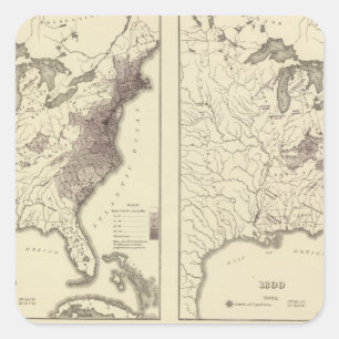 Adesivo Quadrado População 1790-1820 dos E.U.