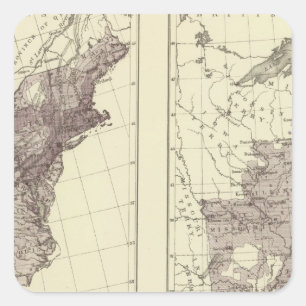 Adesivo Quadrado População 1830-1840 dos E.U.