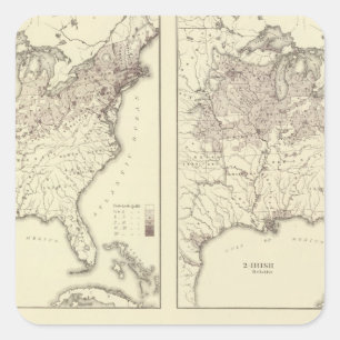 Adesivo Quadrado População irlandesa e alemão 1870