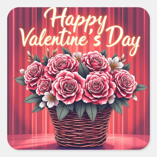 Adesivo Quadrado Popular Beautiful Luxury Floral Love Collection (Frente)