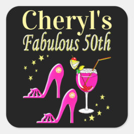 ADESIVO QUADRADO POPULAR PINCO 50º ANIVERSÁRIO DESIGN DIVA