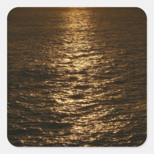 Adesivo Quadrado Pôr do Sol na Água Fotografia Oceânica Abstrata
