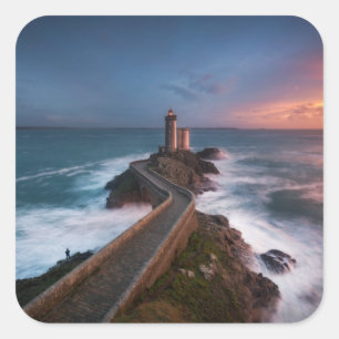 Adesivo Quadrado Por do sol Plouzané Finistère do farol, Britta