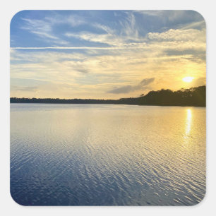 Adesivo Quadrado Pôr do Sol Sobre o Lago Wildcat