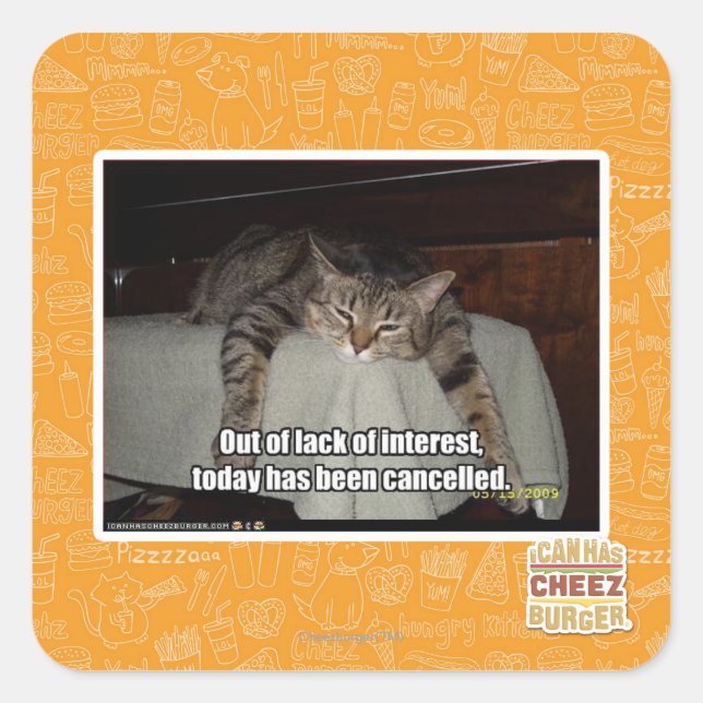 Adesivo Quadrado Por falta de interesse (Frente)