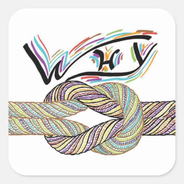 Adesivo Quadrado "Por que não" são autocolantes ilimitados (Frente)