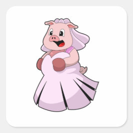 Adesivo Quadrado Porca como Noiva com vestido de noiva.PNG