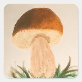 Adesivo Quadrado Porcini Mushroom