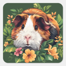 Porco-guineense entre flores