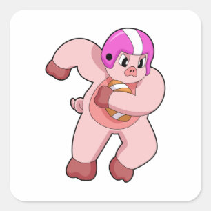 Adesivo Quadrado Porco no futebol